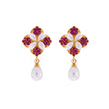 J Pearls Flower Drop Earrings - Real Pearl Jewelry