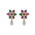 J Pearls Colorful Sitara Drop Earrings - Real Pearl Jewelry