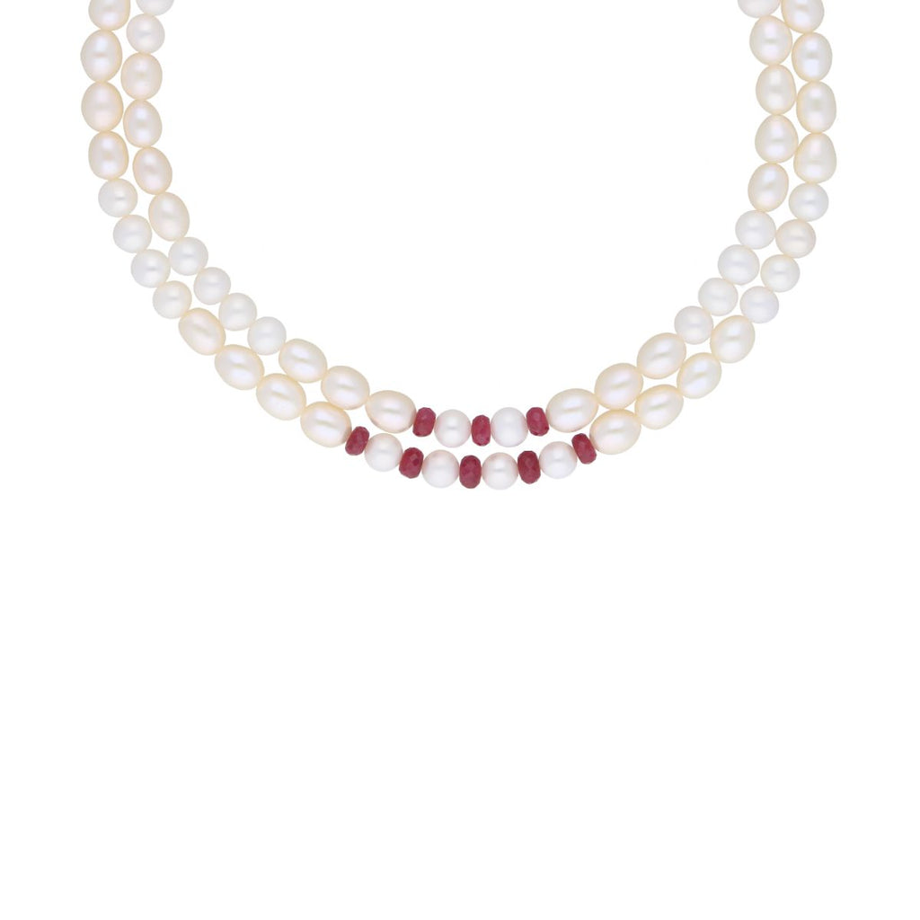 J Pearls 2 Line 5-6Mm Oval Pearl Set - Real Pearl Jewelry