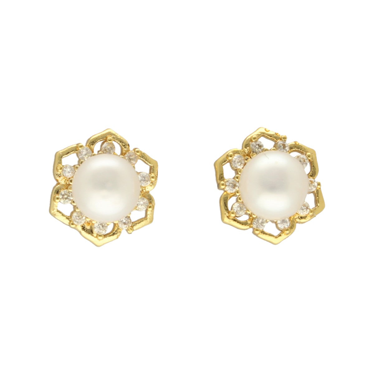 J Pearls Floral Pearl Earrings