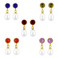 J Pearls Colourful Earrings Combo - Real Pearl Jewelry