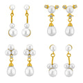 J Pearls Classic Pearl Earrings Combo - Real Pearl Jewelry