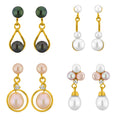 J Pearls Set Of 4 Pearl Earrings Combo - Real Pearl Jewelry