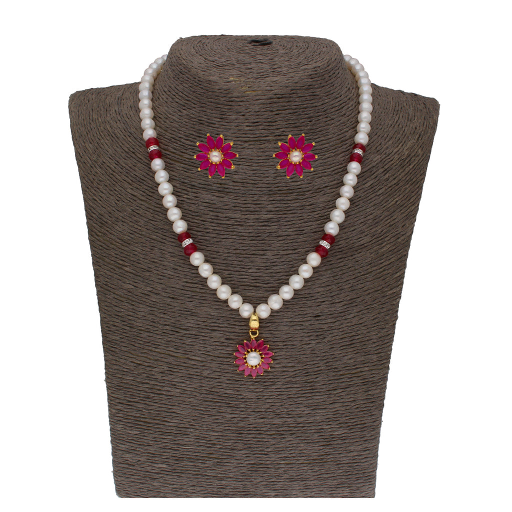 J Pearls Navishka 1 Line Pearl Sets - Real Pearl Jewelry