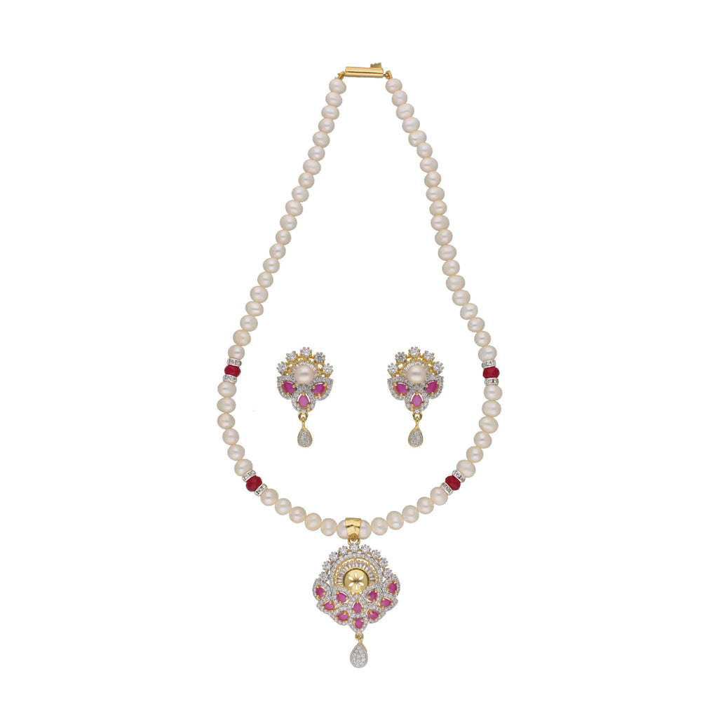 J Pearls Fatehjit 1 Line Pearl Sets - Real Pearl Jewelry