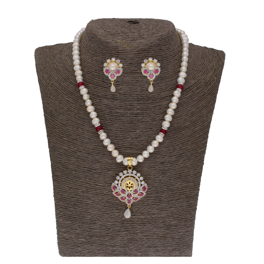J Pearls Fatehjit 1 Line Pearl Sets - Real Pearl Jewelry