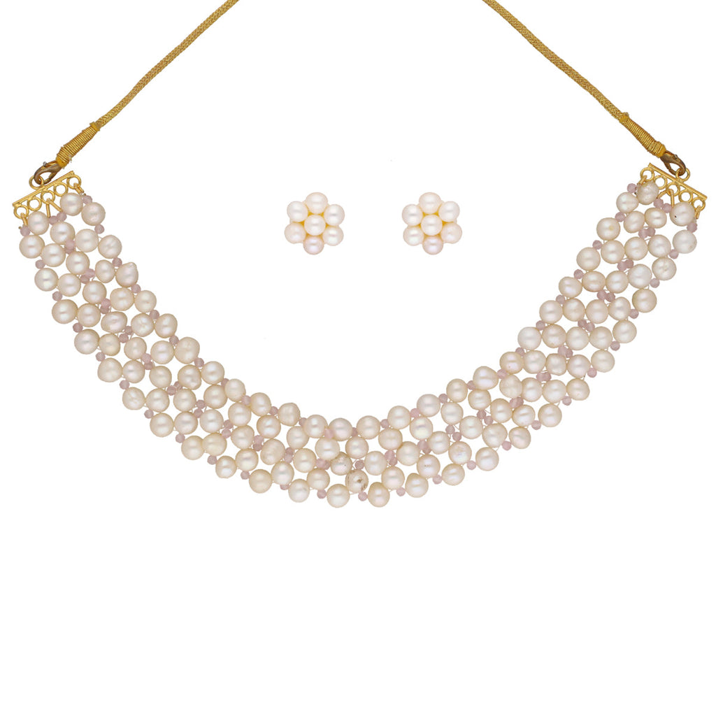 J Pearls Cherry 1 Line Pearl Choker - Real Pearl Jewelry