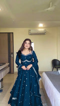 Evanik Rama Faux Georgette With Embroidered Sequence Work Anarkali Suit