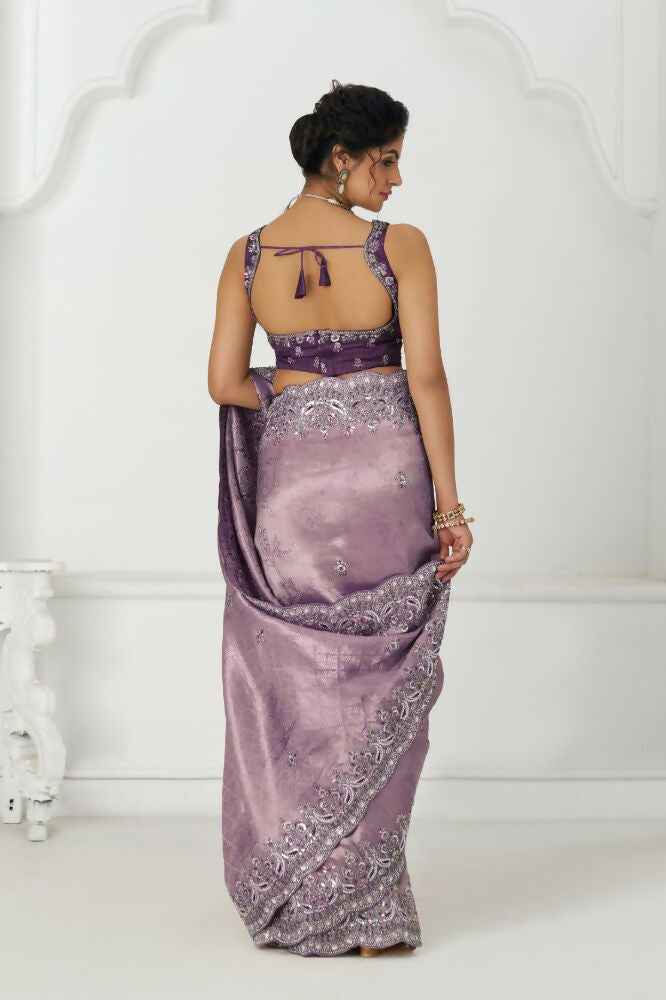 Kesar Fab Latest Bluepure Dola Viscouse Silk With Sequins And Beads Embroidery For Festivals Saree