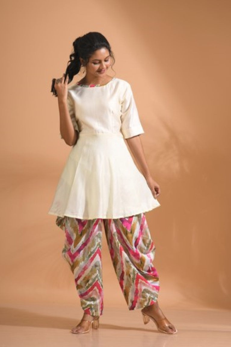 Morchari Patiala Salwar Top - Multicolour