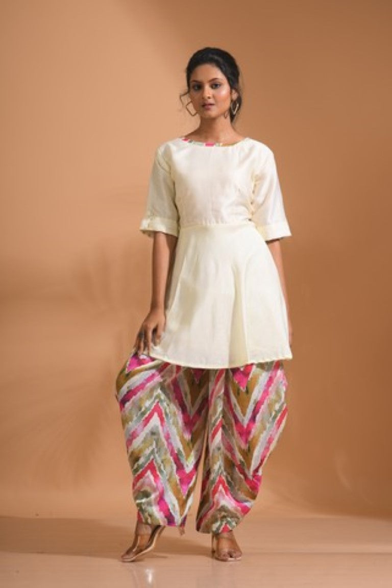 Morchari Patiala Salwar Top - Multicolour