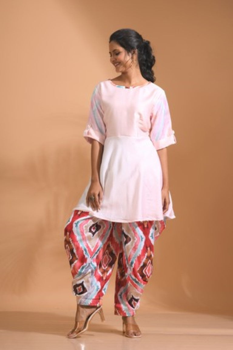 Morchari Patiala Salwar Top - Pink