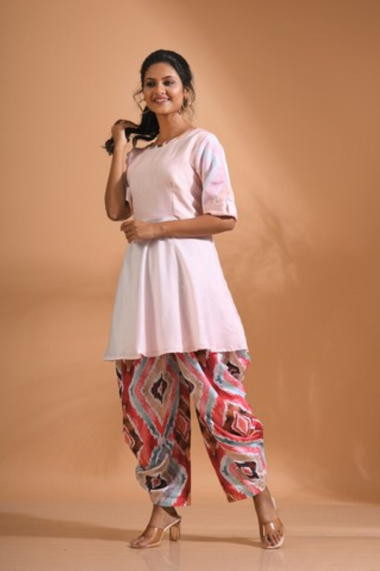 Morchari Patiala Salwar Top - Pink