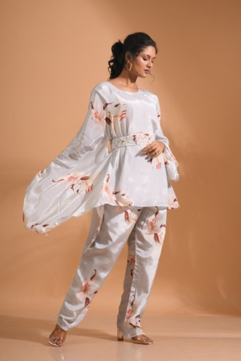 Morchari Kaftan Set With Hand Embroidery - Multicolour