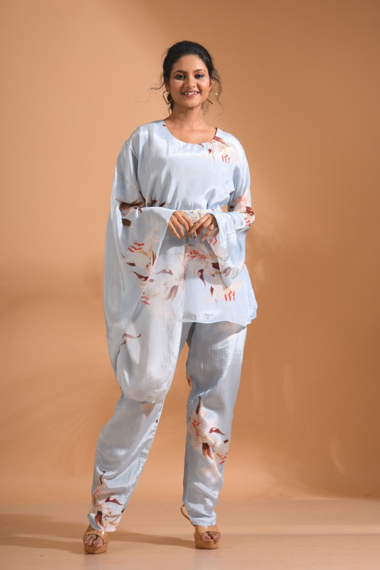 Morchari Kaftan Set With Hand Embroidery - Multicolour