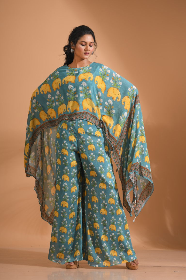 Morchari Kaftan Set With Hand Embroidery - Multi
