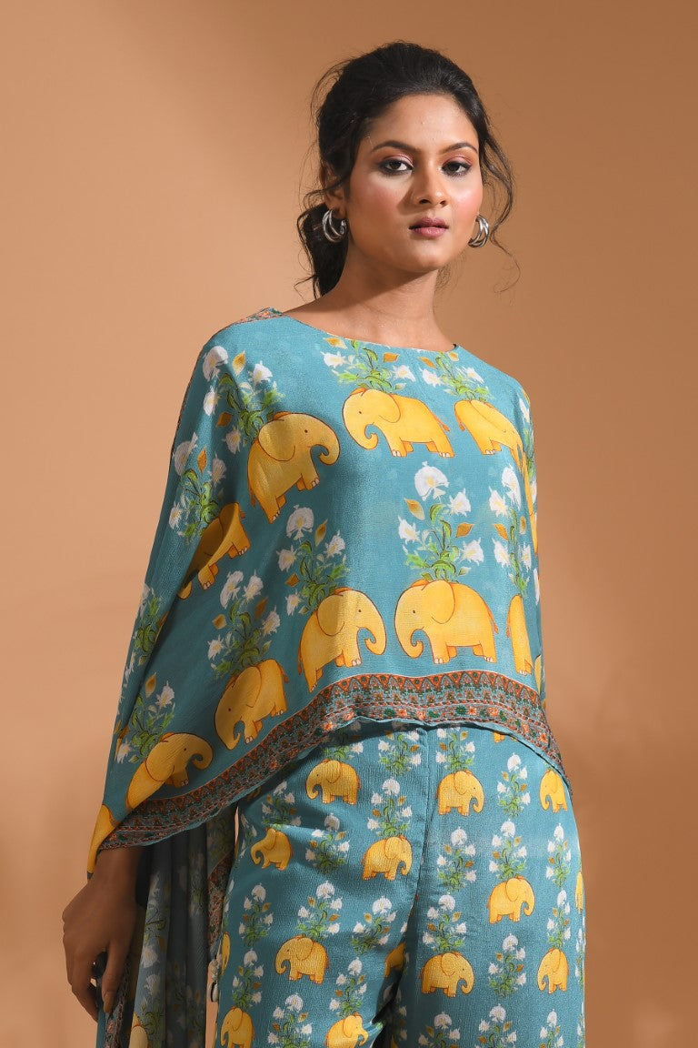 Morchari Kaftan Set With Hand Embroidery - Multi