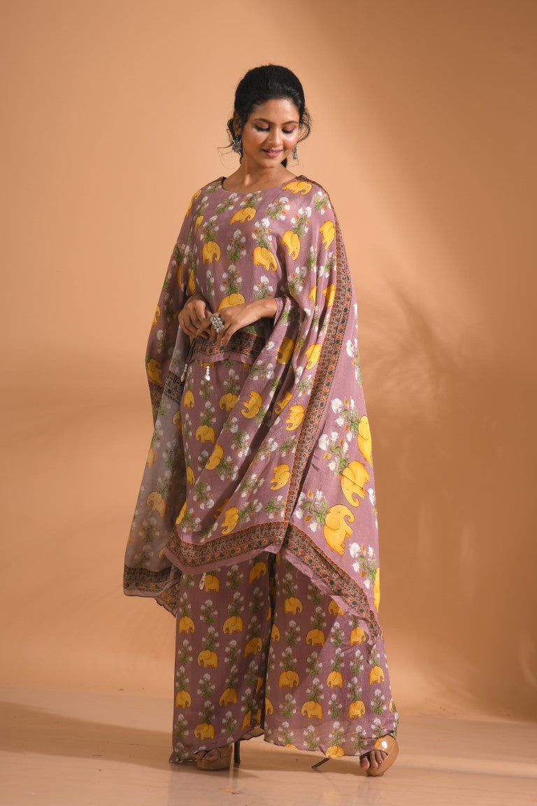 Morchari Kaftan Set With Hand Embroidery - Multi