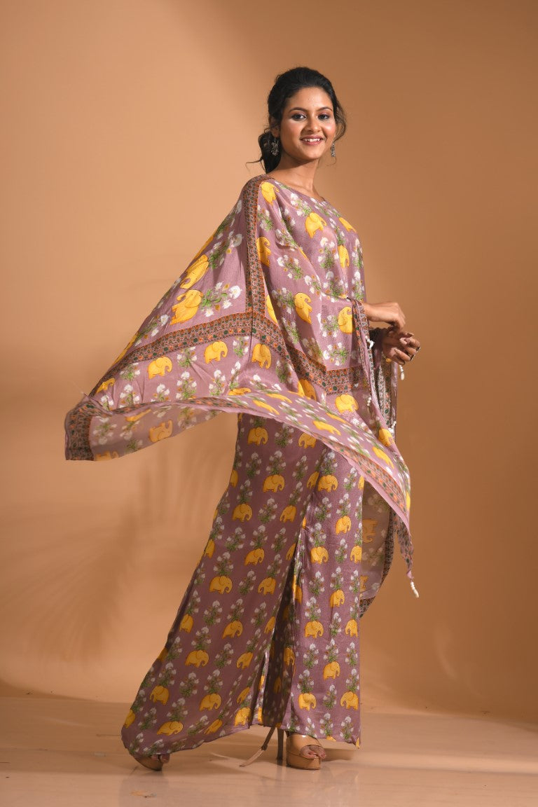 Morchari Kaftan Set With Hand Embroidery - Multi
