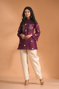 Morchari Co Ord Set With Hand Embroidery - Purple