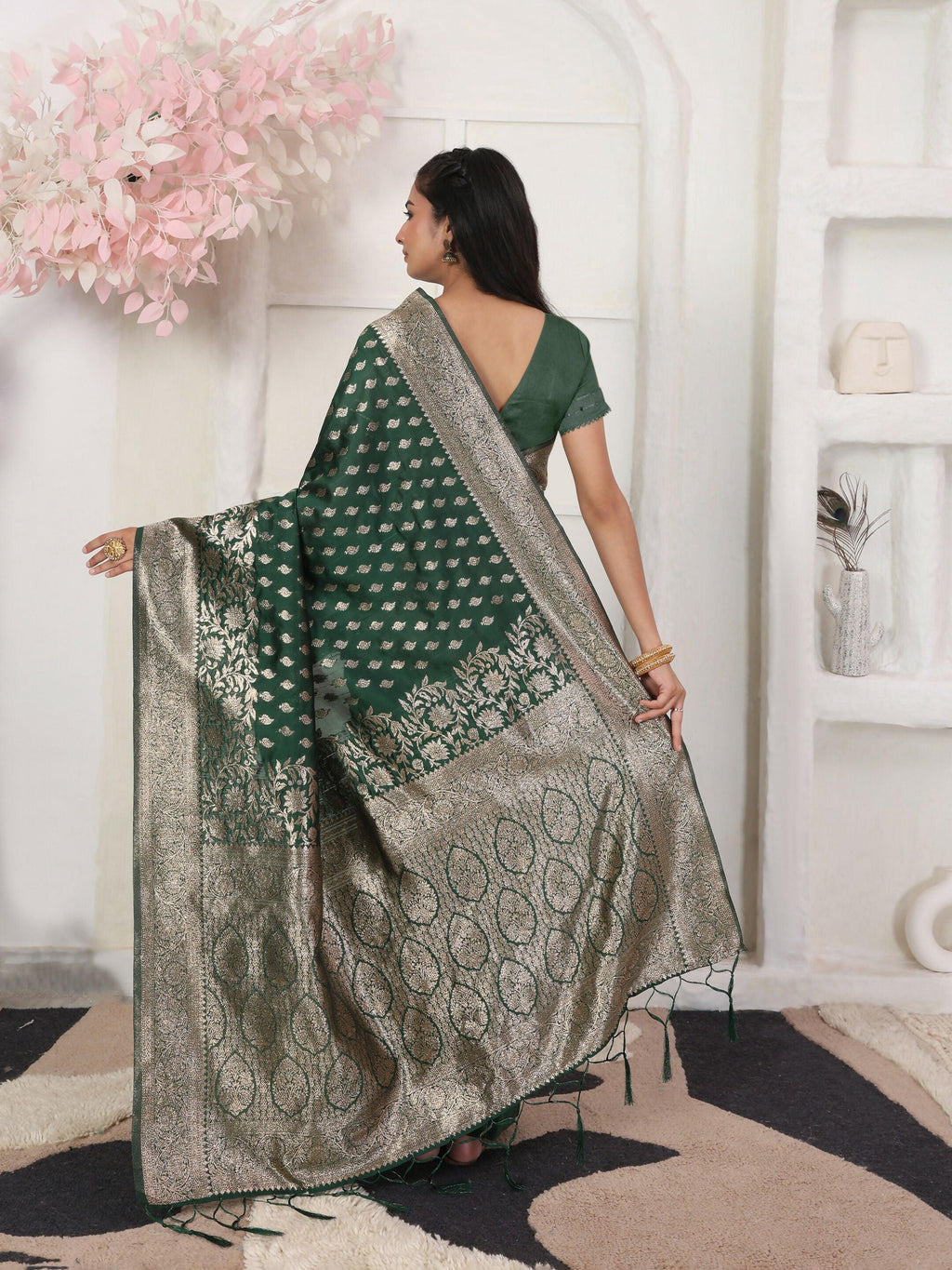 Shree Shyam Fashion Lichi Silk Blue Saree