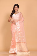 Morchari Orzanga Stripe Embroidery Saree - Peach
