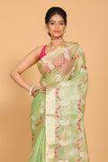 Morchari Kota Zari Embroidery Saree - Green