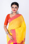 Morchari Bengal Handloom Cotton Linen Saree - Multicolor