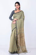 Morchari Bengal Jute Handloom Saree - Grey