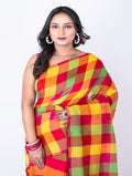 Morchari Bengal Handloom Cotton By Cotton Saree - Beige