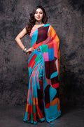 Morchari Georgette Saree With Digital Print - Multicolor