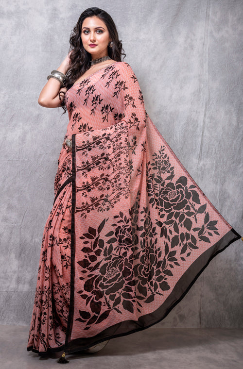 Morchari Georgette Saree With Digital Print - Multicolor