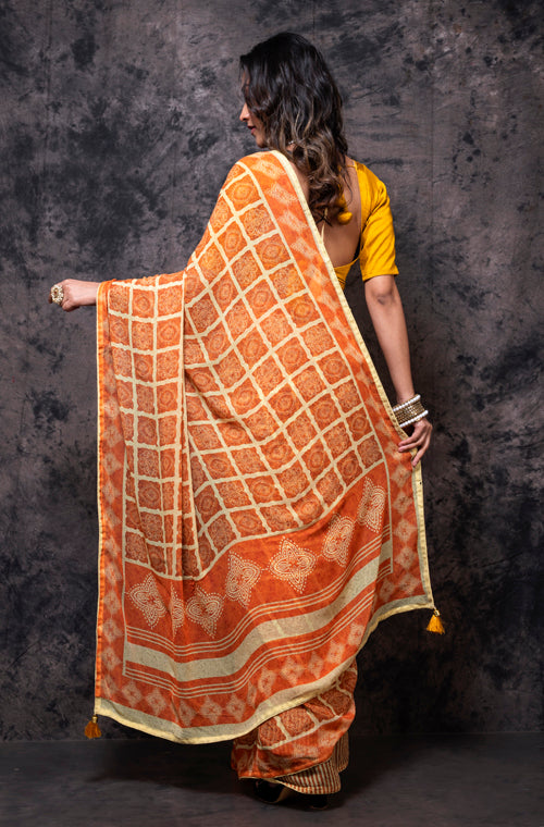Morchari Georgette Saree With Digital Print - Multicolor