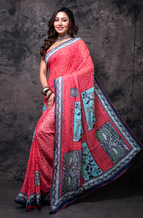 Morchari Georgette Saree With Digital Print - Multicolour
