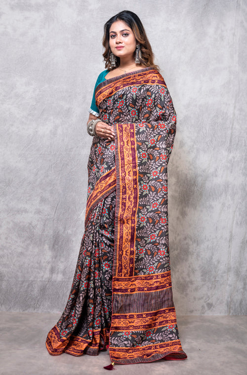Morchari Pure Opara Saree Digital Print - Multicolour