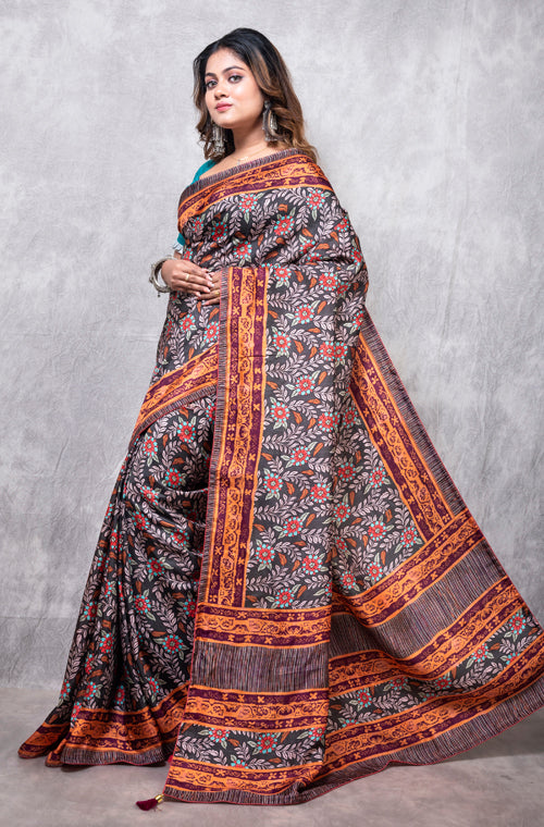 Morchari Pure Opara Saree Digital Print - Multicolour