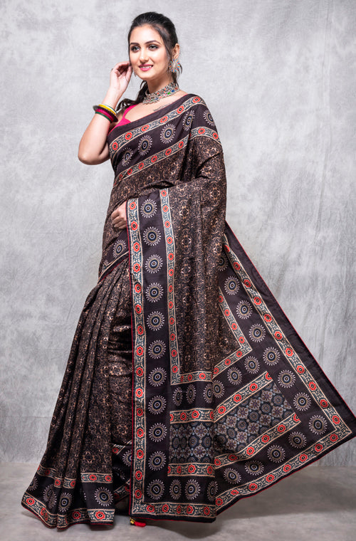 Morchari Pure Opara Saree Digital Print - Multicolour