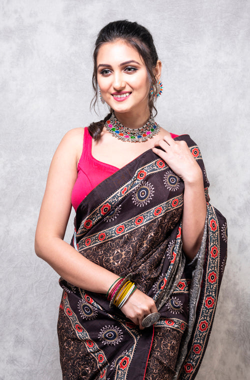 Morchari Pure Opara Saree Digital Print - Multicolour