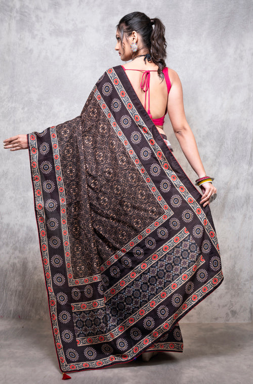 Morchari Pure Opara Saree Digital Print - Multicolour