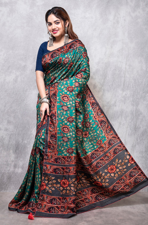 Morchari Pure Opara Saree Digital Print - Multicolour
