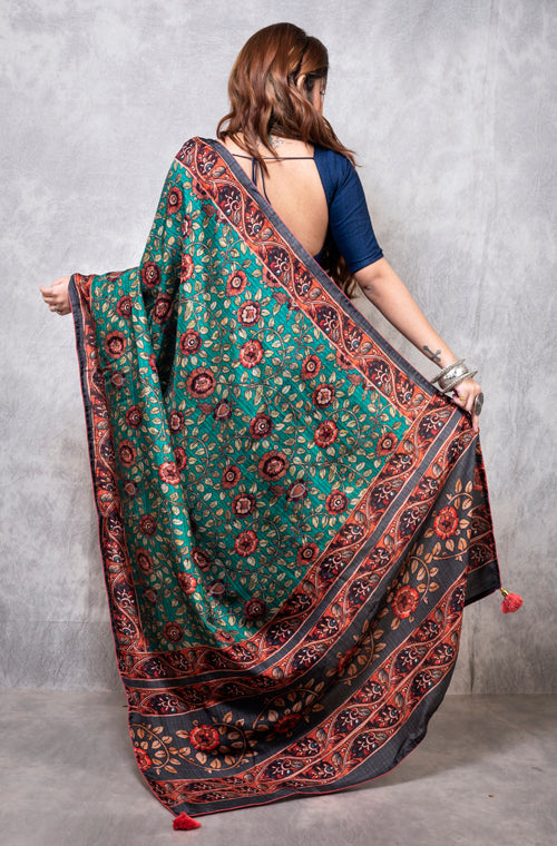 Morchari Pure Opara Saree Digital Print - Multicolour