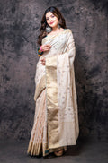 Morchari Fancy Embroidery Saree - Cream