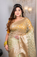 Morchari Organza Heavy Zari Saree - Green
