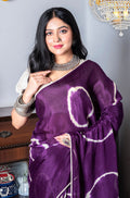 Morchari Chiffon Saree (Tie & Dye) - Purple