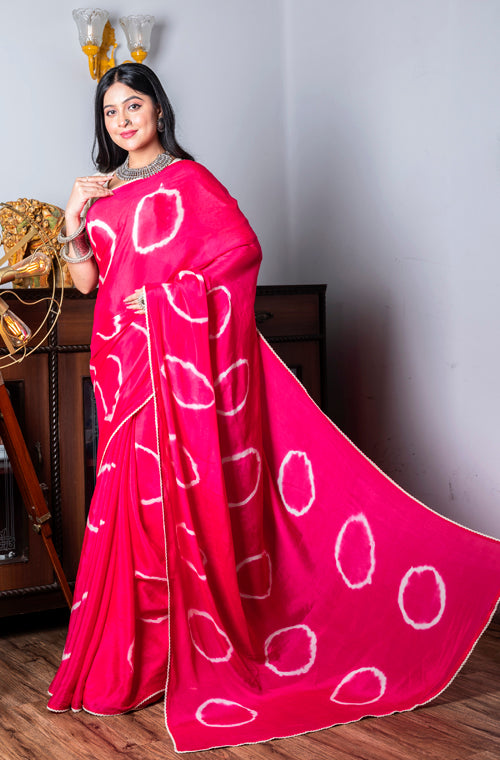 Morchari Chiffon Saree (Tie & Dye) - Rani