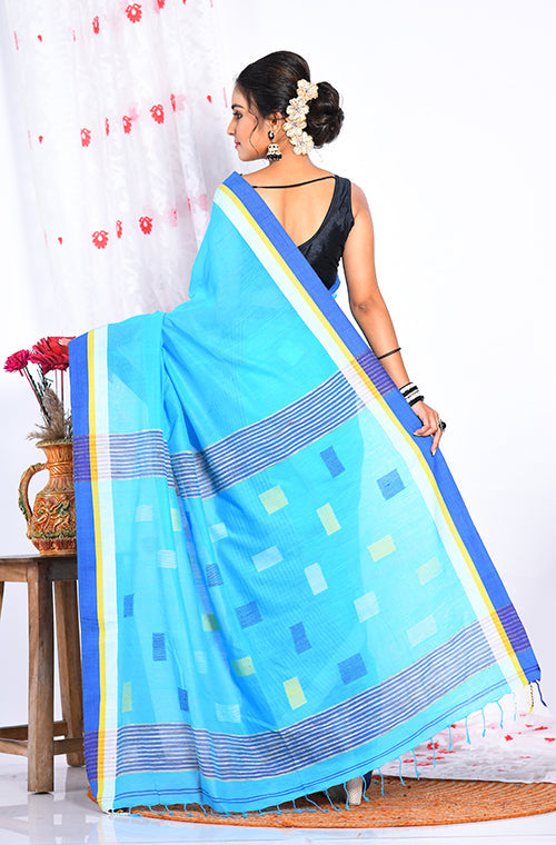 Morchari Cotton Handloom Saree - Blue