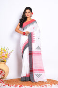 Morchari Cotton Handloom Saree - White