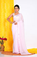 Morchari Heavy Embroidery Saree - Pink