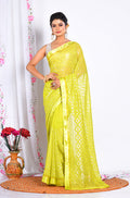 Morchari Heavy Embroidery Saree - Light Green