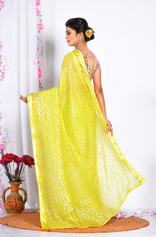 Morchari Heavy Embroidery Saree - Light Green